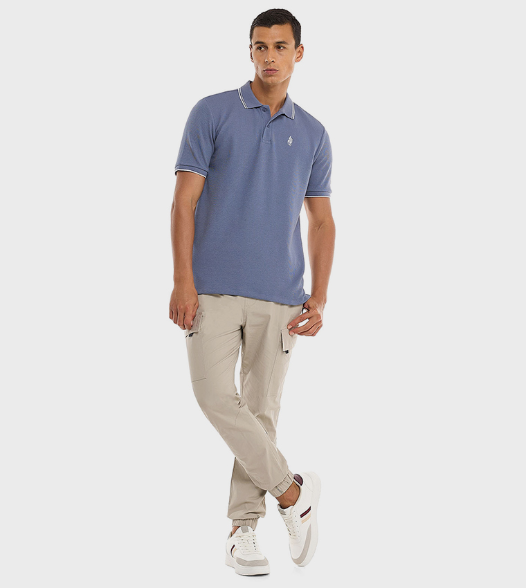 Logo Detail Polo T-Shirt with Short Sleeves