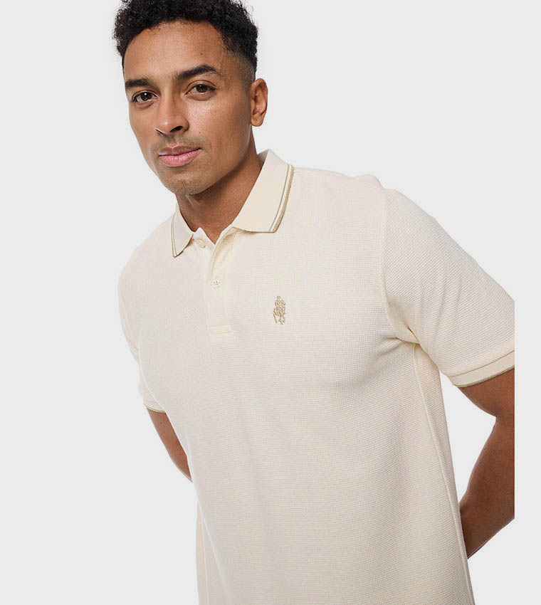Logo Embroidered Polo T-Shirt with Short Sleeves