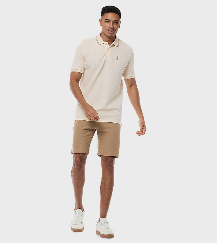 Logo Embroidered Polo T-Shirt with Short Sleeves