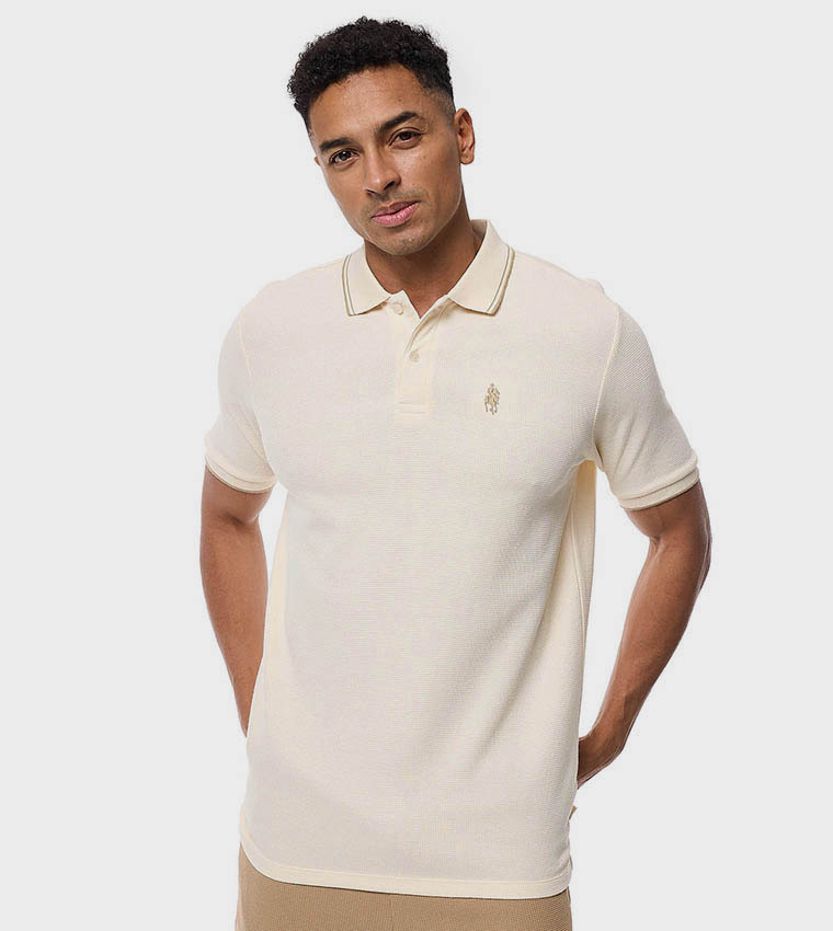 Logo Embroidered Polo T-Shirt with Short Sleeves