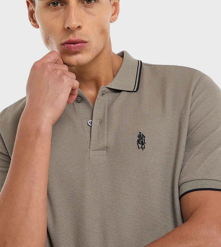Logo Detail Polo T-Shirt with Short Sleeves