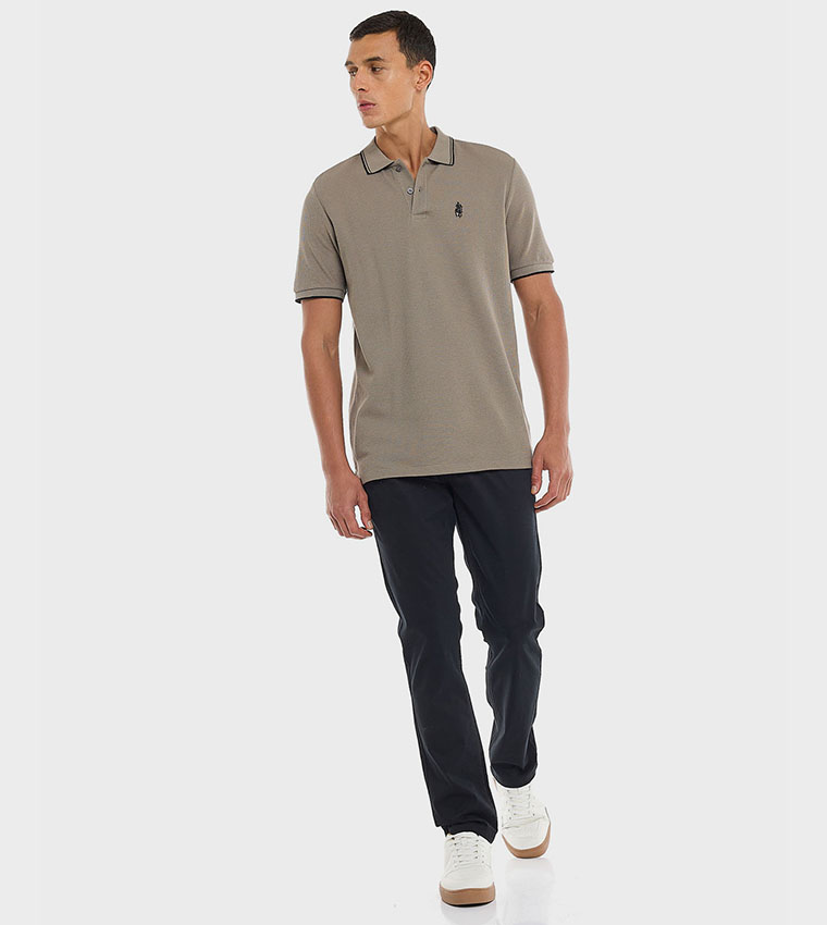 Logo Detail Polo T-Shirt with Short Sleeves