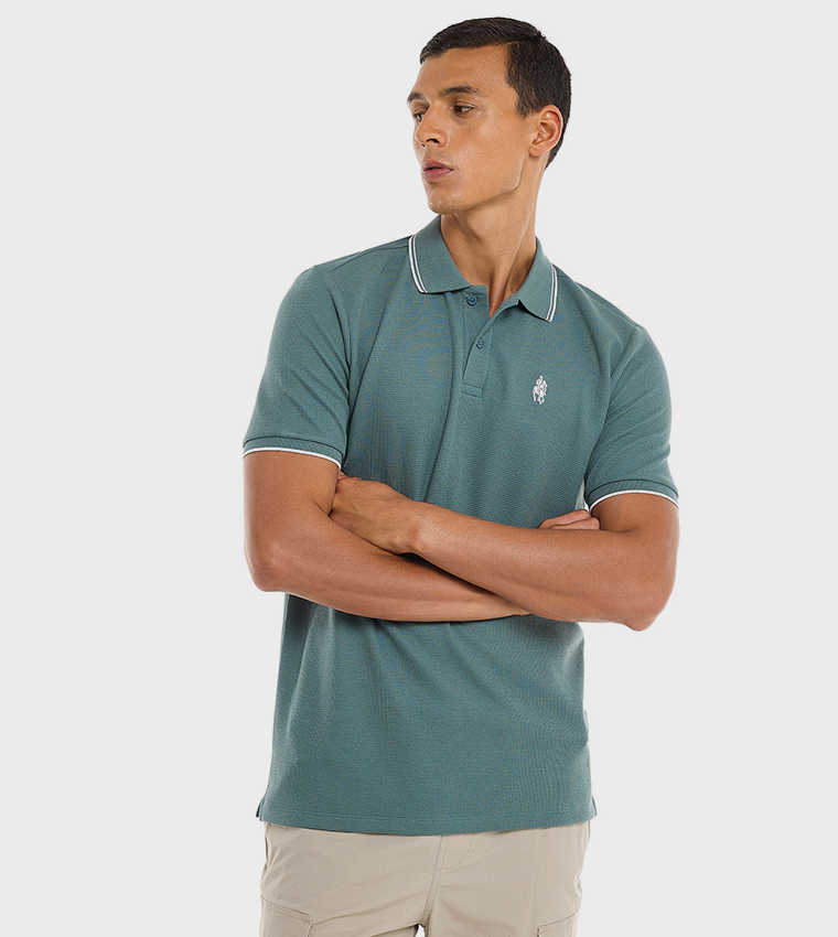 Logo Detail Polo T-Shirt with Short Sleeves
