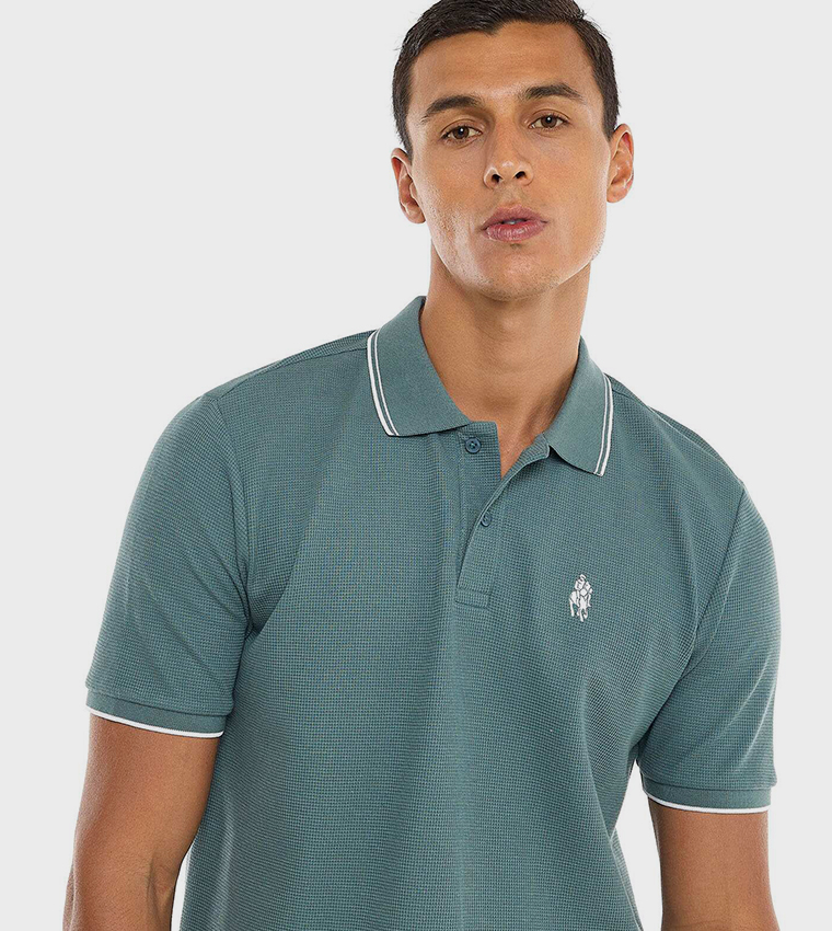 Logo Detail Polo T-Shirt with Short Sleeves