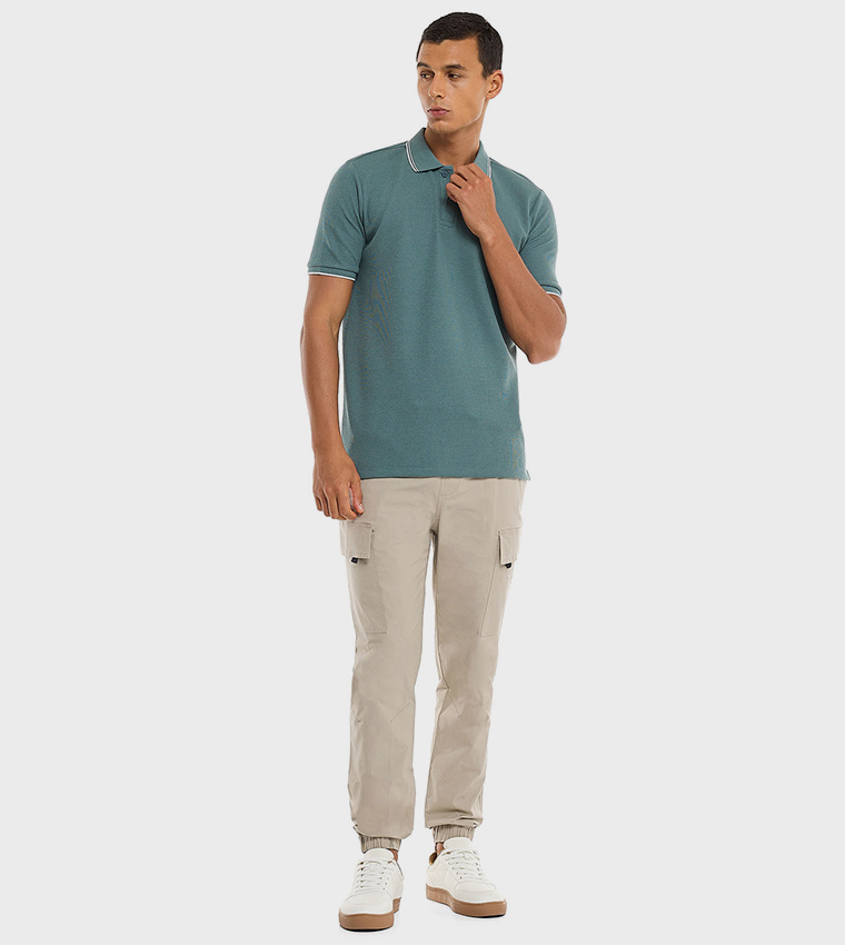 Logo Detail Polo T-Shirt with Short Sleeves