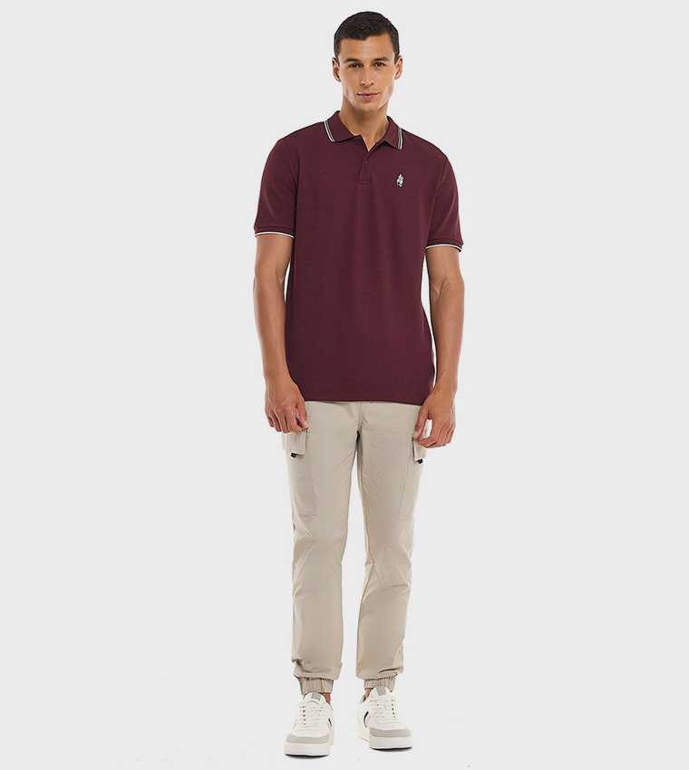 Logo Detail Polo T-Shirt with Short Sleeves