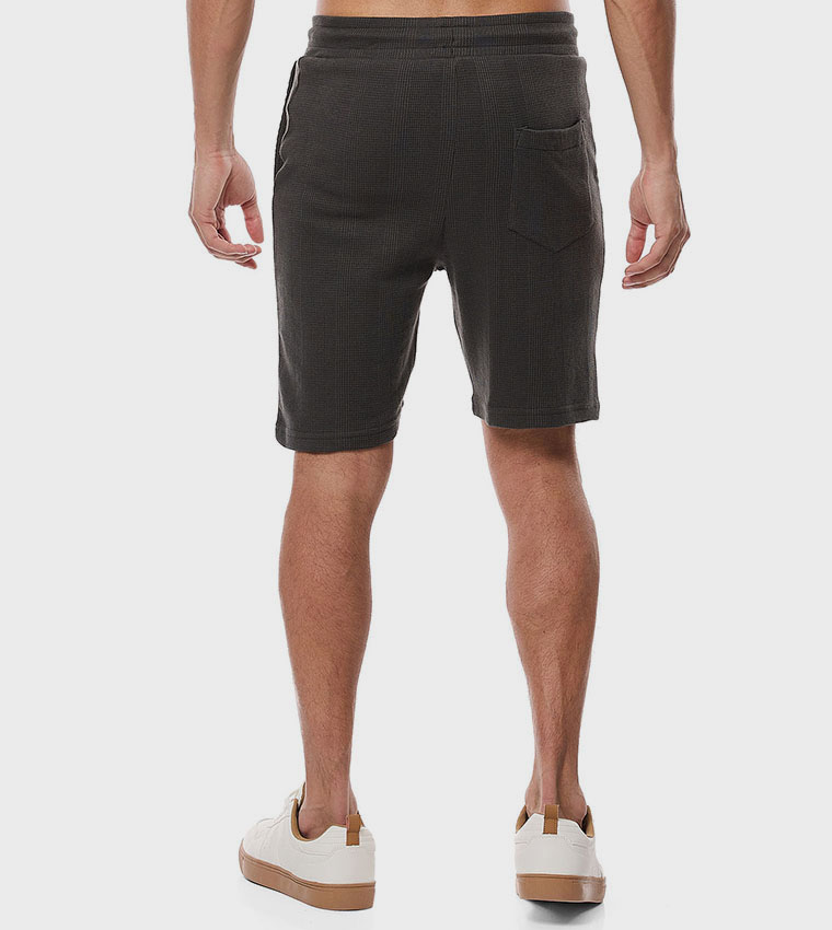 Textured Shorts with Drawstring Waist