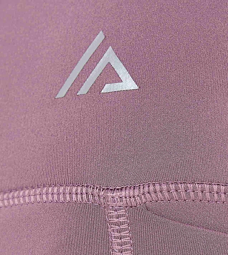 Solid Active Leggings with Elastic Waist