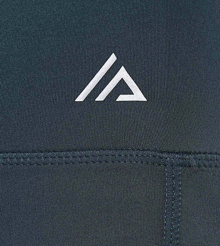 Solid Active Leggings with Elastic Waist