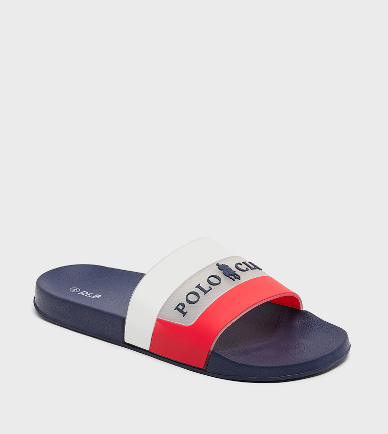 Buy R&B Color Block Slides In Navy | 6thStreet UAE