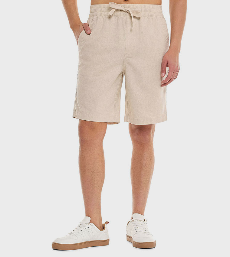 Solid Shorts With Drawstring Waist