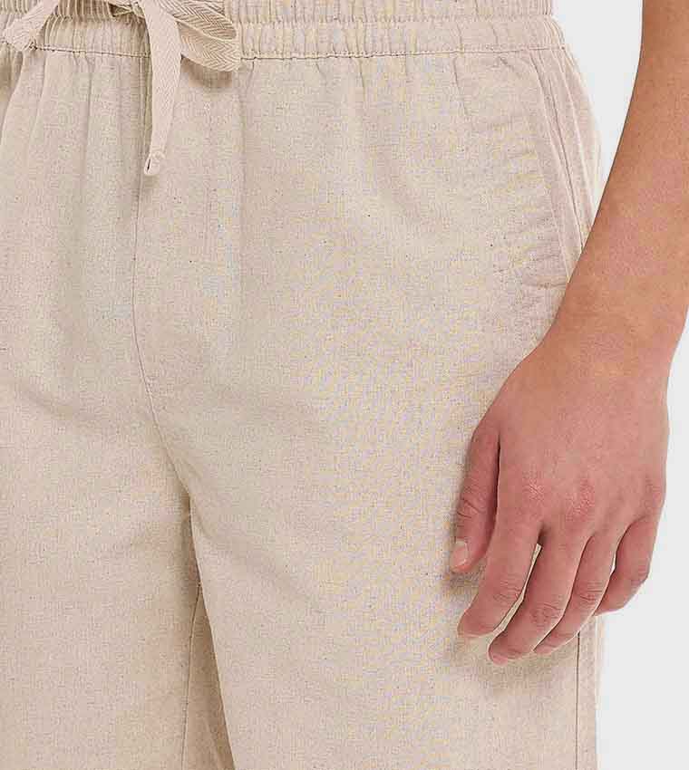 Solid Shorts With Drawstring Waist