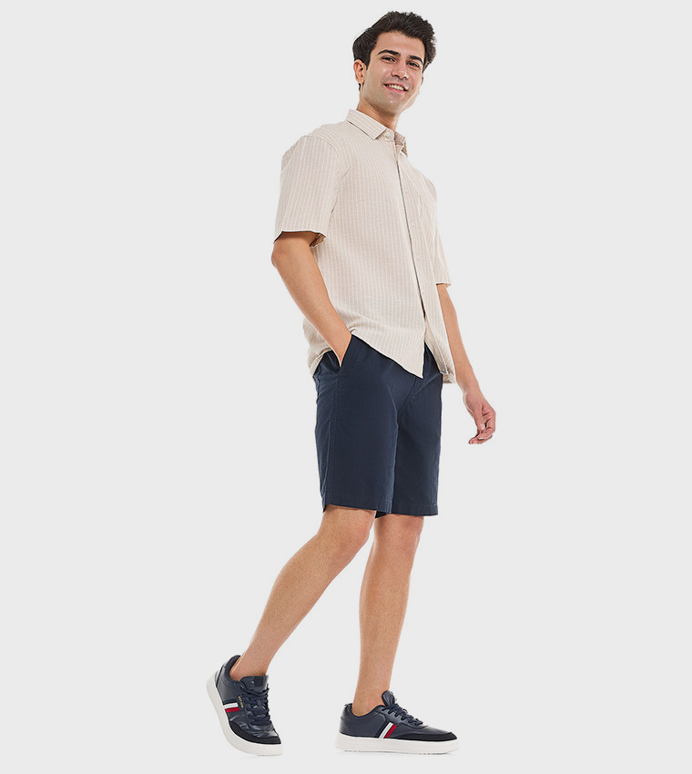 Solid Shorts With Drawstring Waist