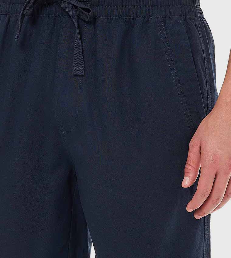 Solid Shorts With Drawstring Waist