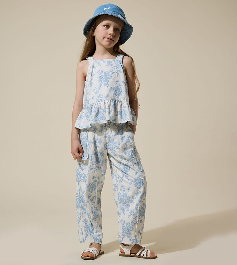 Printed Sleeveless Top and Pant Set