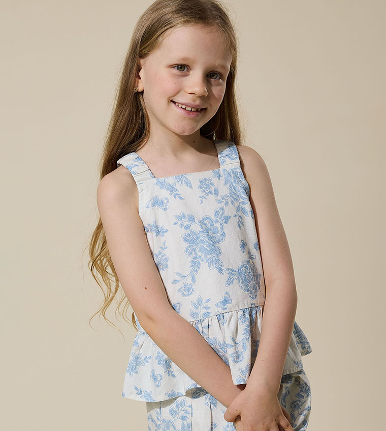 Printed Sleeveless Top and Pant Set
