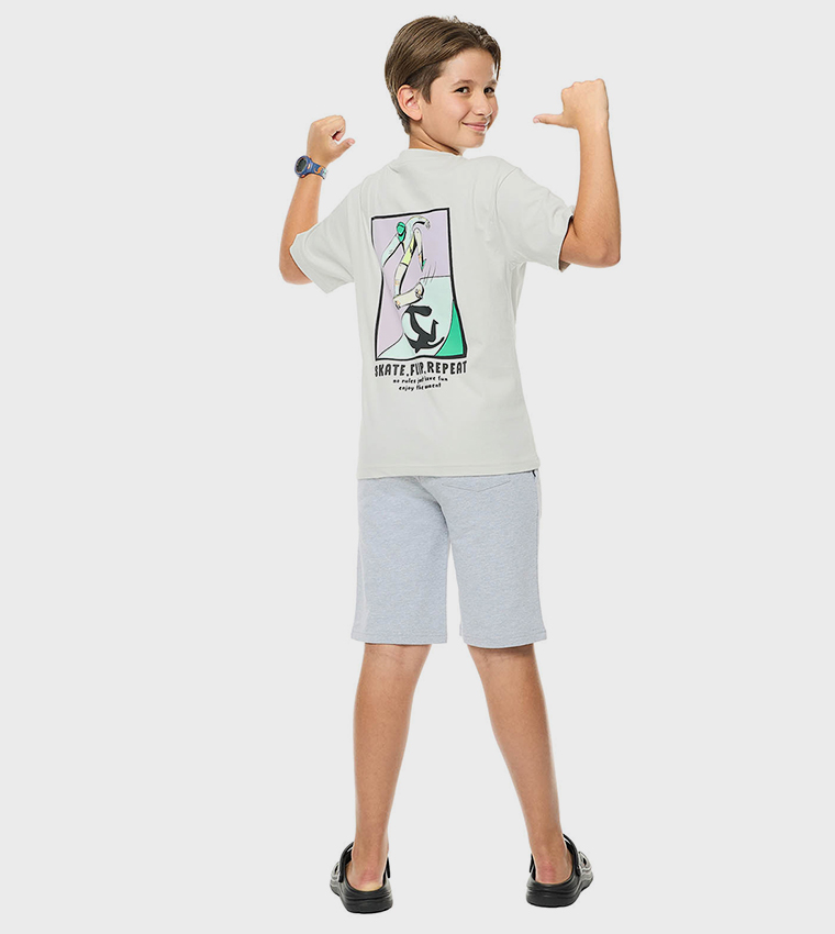 Printed T-Shirt with Crew Neck and Short Sleeves
