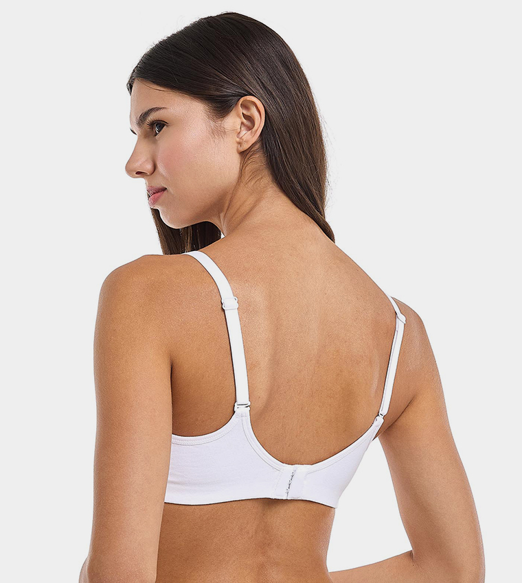 Solid Bonded Bra with Scoop Neck