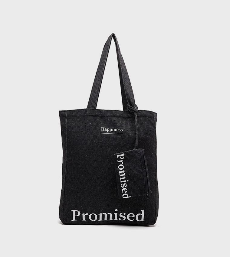 Printed Canvas Shoulder Bag