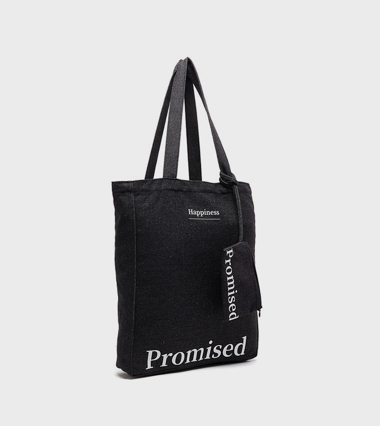 Printed Canvas Shoulder Bag