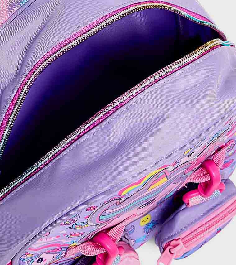 Unicorn Appliqued Backpack with Pouches