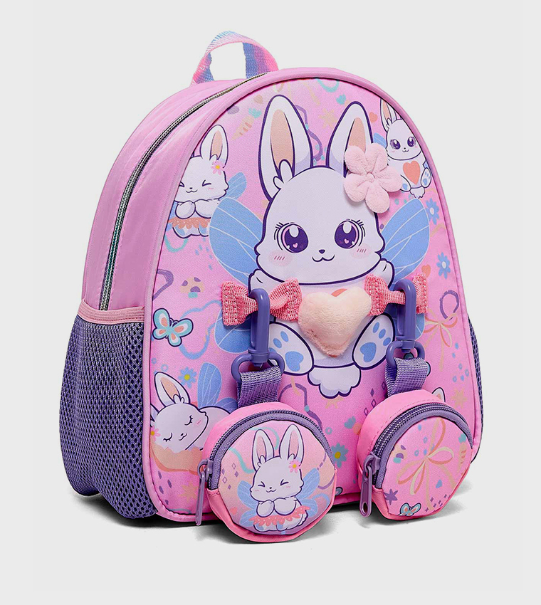 Appliqued Backpack with Pouches