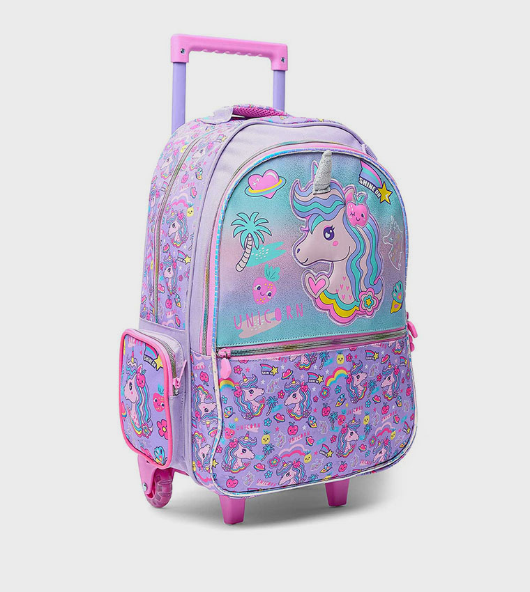 Unicorn Appliqued Trolley Backpack