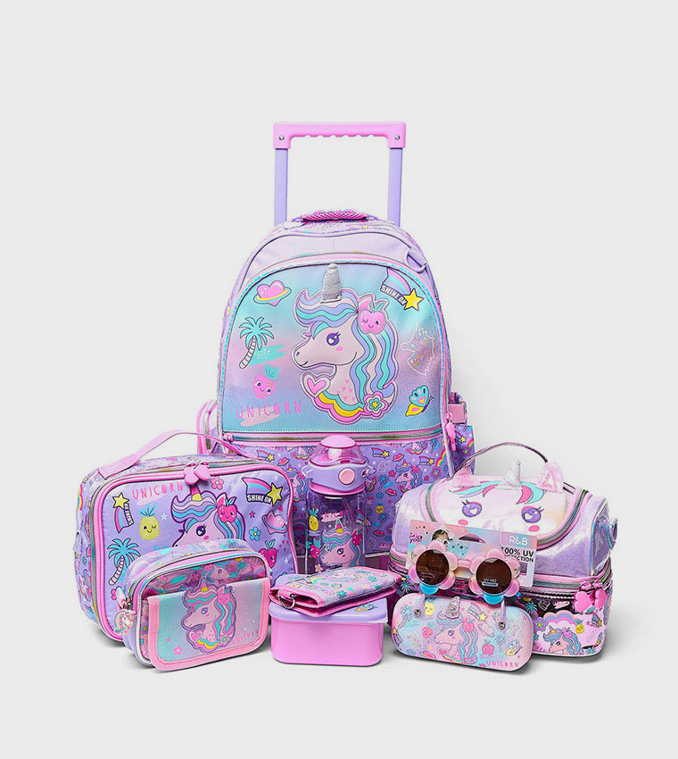 Unicorn Appliqued Trolley Backpack