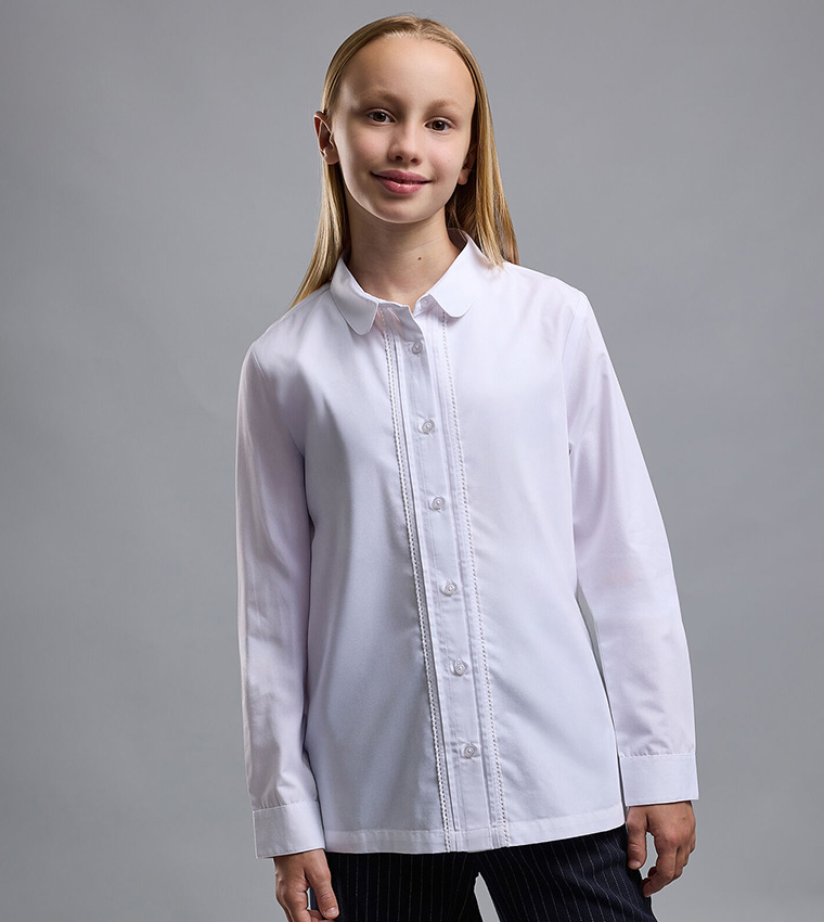 قميص سادة كم طويل 