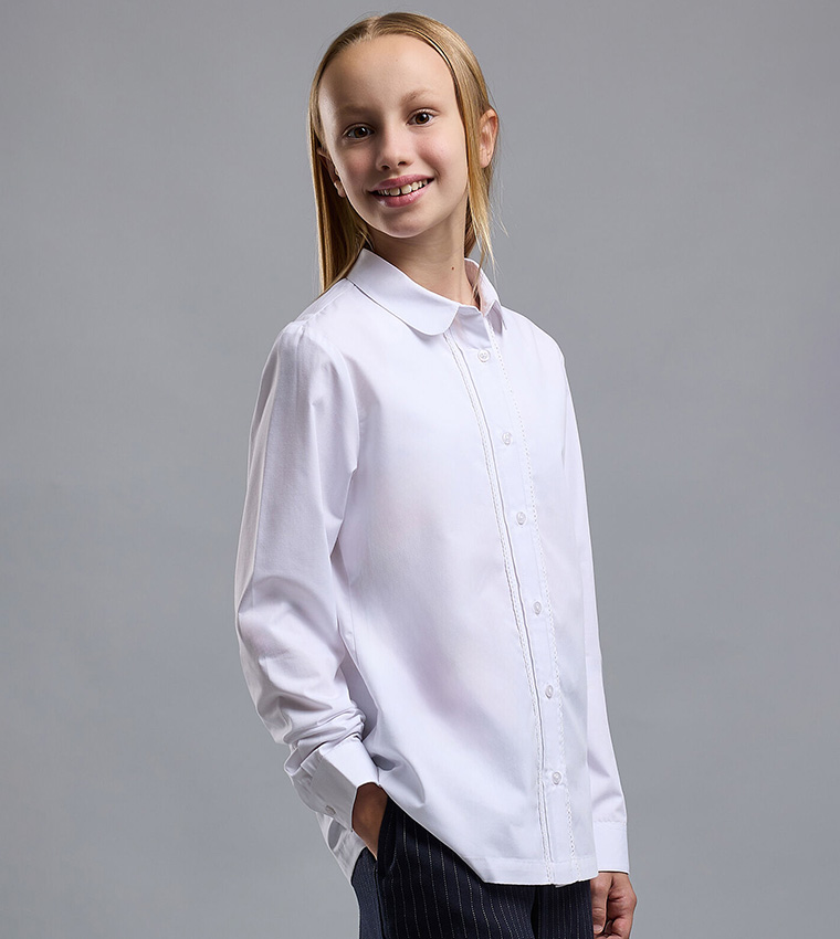 قميص سادة كم طويل 