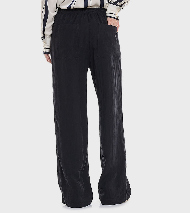 Solid Pants with Drawstring Waist