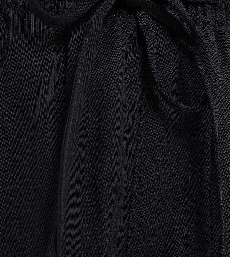 Solid Pants with Drawstring Waist