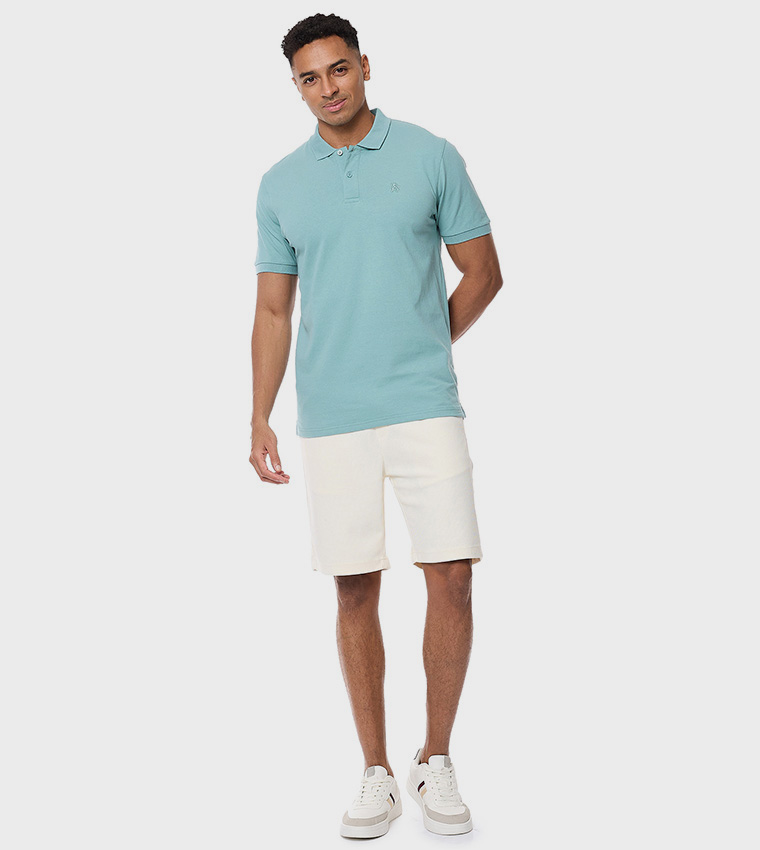 Textured Polo T-Shirt with Short Sleeves