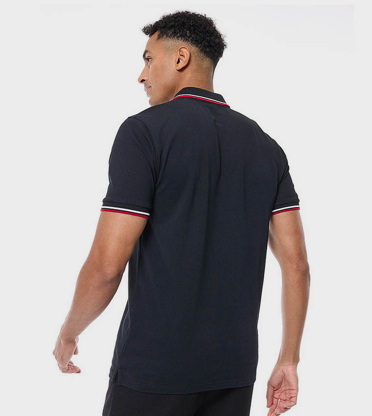 Tipping Detail Polo T-Shirt with Short Sleeves