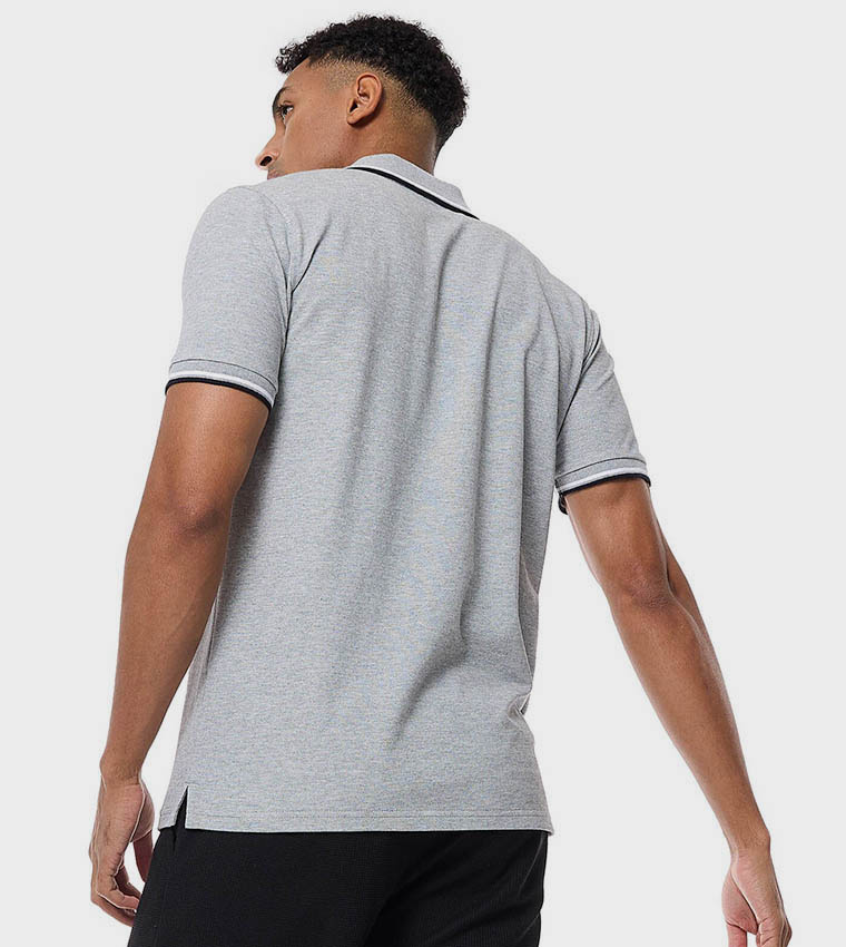 Tipping Detail Polo T-Shirt with Short Sleeves