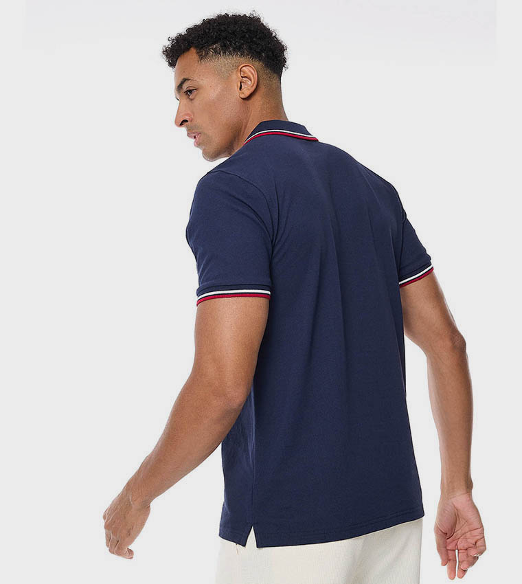 Tipping Detail Polo T-Shirt with Short Sleeves