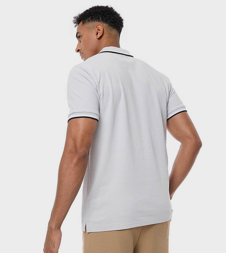 Tipping Detail Polo T-Shirt with Short Sleeves