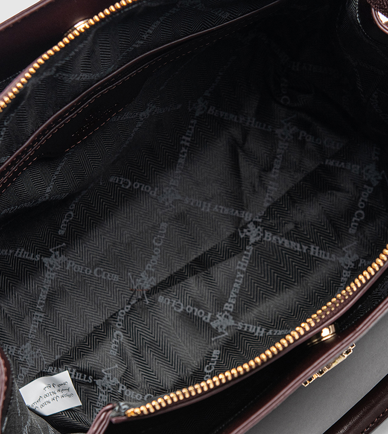 Textured Zip-Closure Satchel Bag