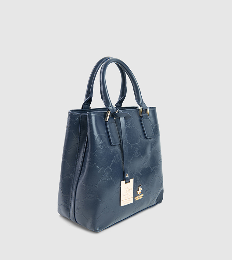 Textured Zip-Closure Mini Tote Bag