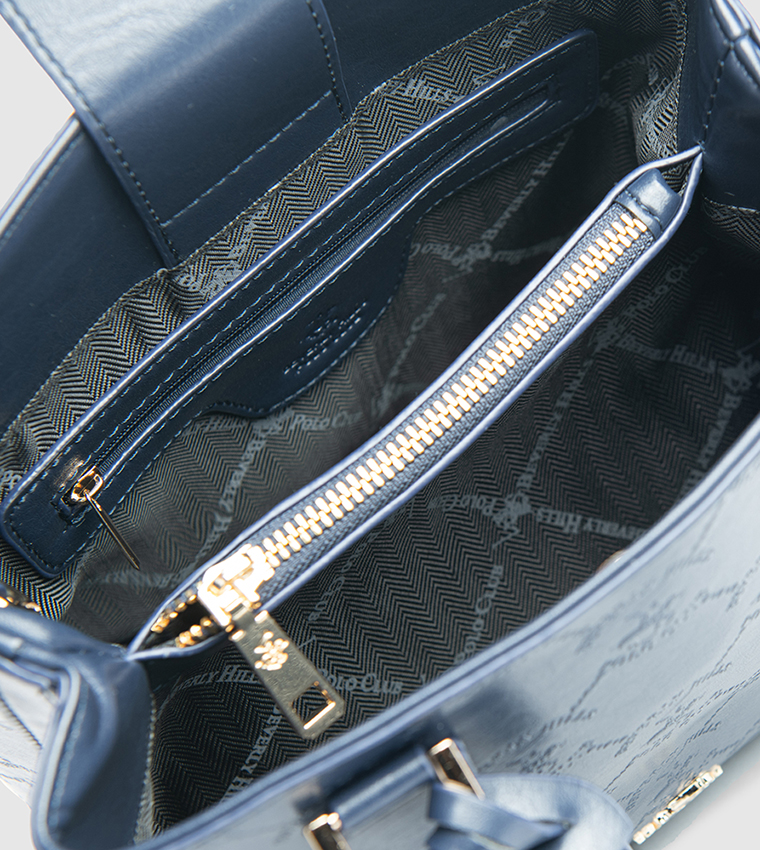 Textured Zip-Closure Mini Tote Bag