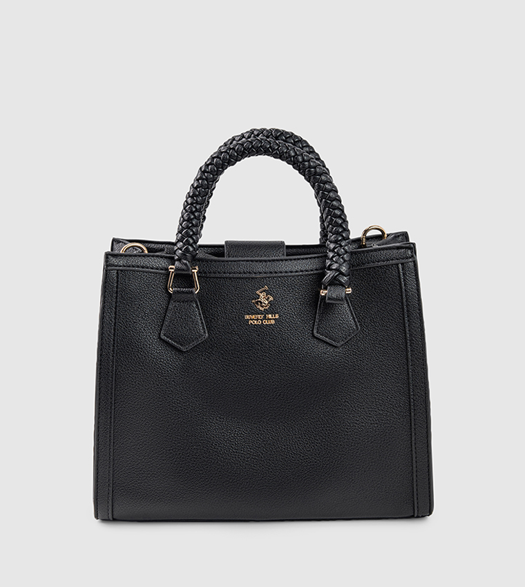 Textured Zip-Closure Tote Bag