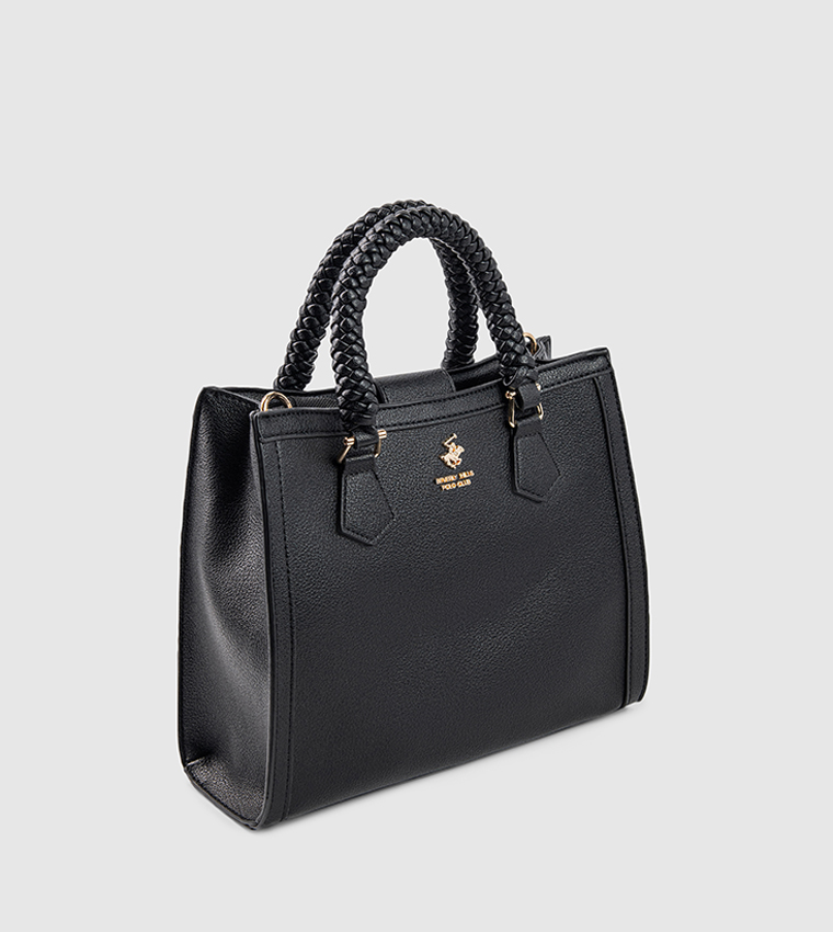 Textured Zip-Closure Tote Bag