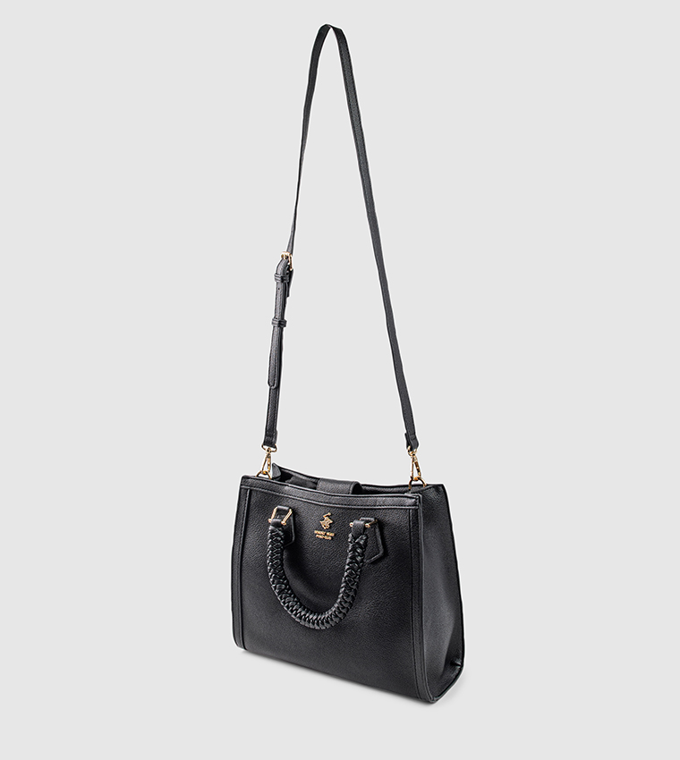 Textured Zip-Closure Tote Bag
