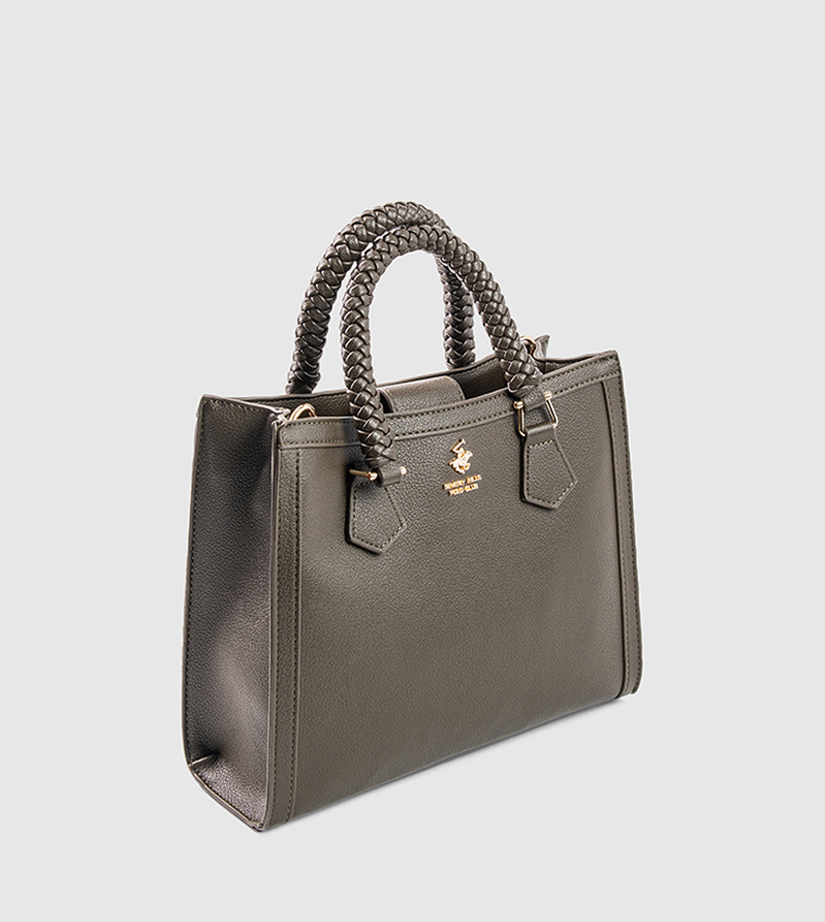Textured Zip-Closure Tote Bag