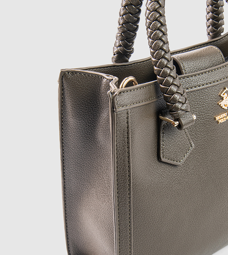 Textured Zip-Closure Tote Bag