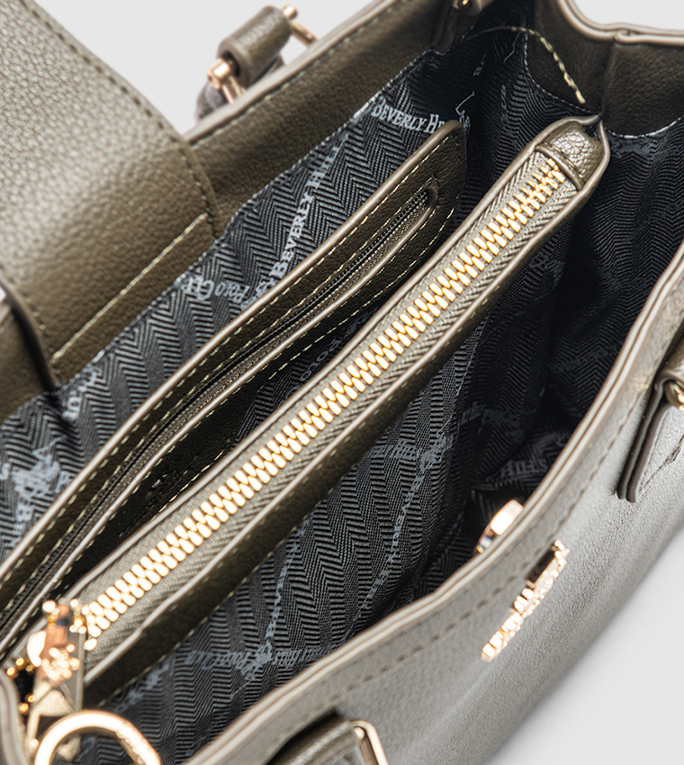 Textured Zip-Closure Tote Bag