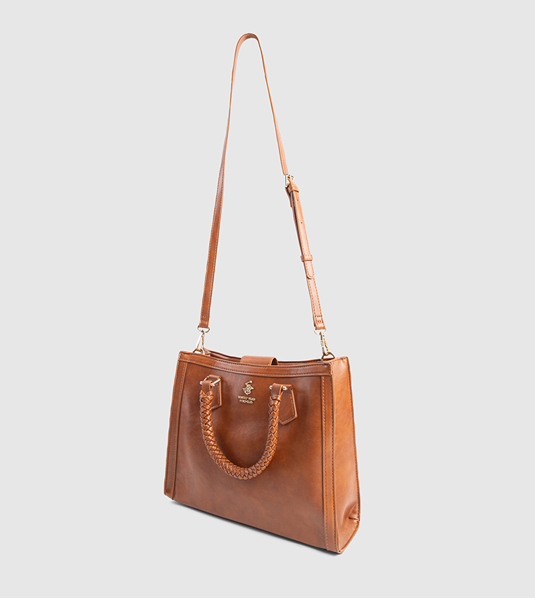 Textured Zip-Closure Tote Bag