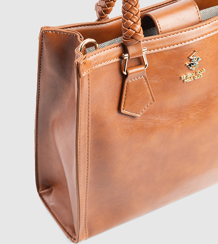 Textured Zip-Closure Tote Bag