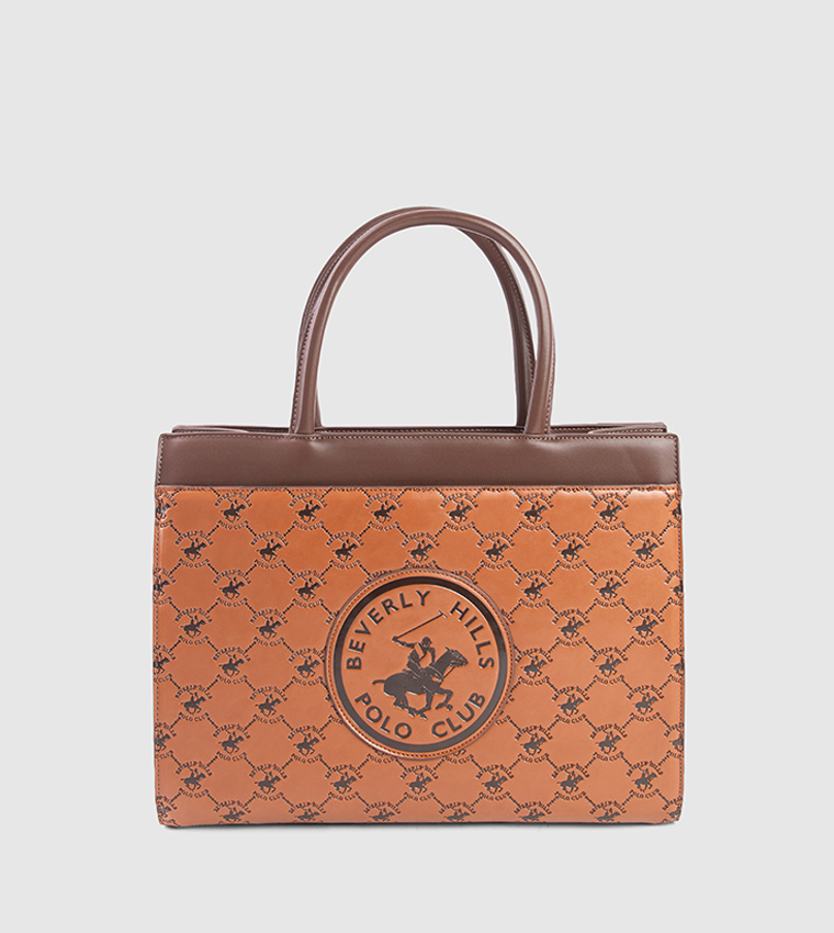 Debossed Zip-Closure Tote Bag