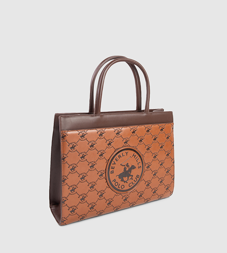 Debossed Zip-Closure Tote Bag